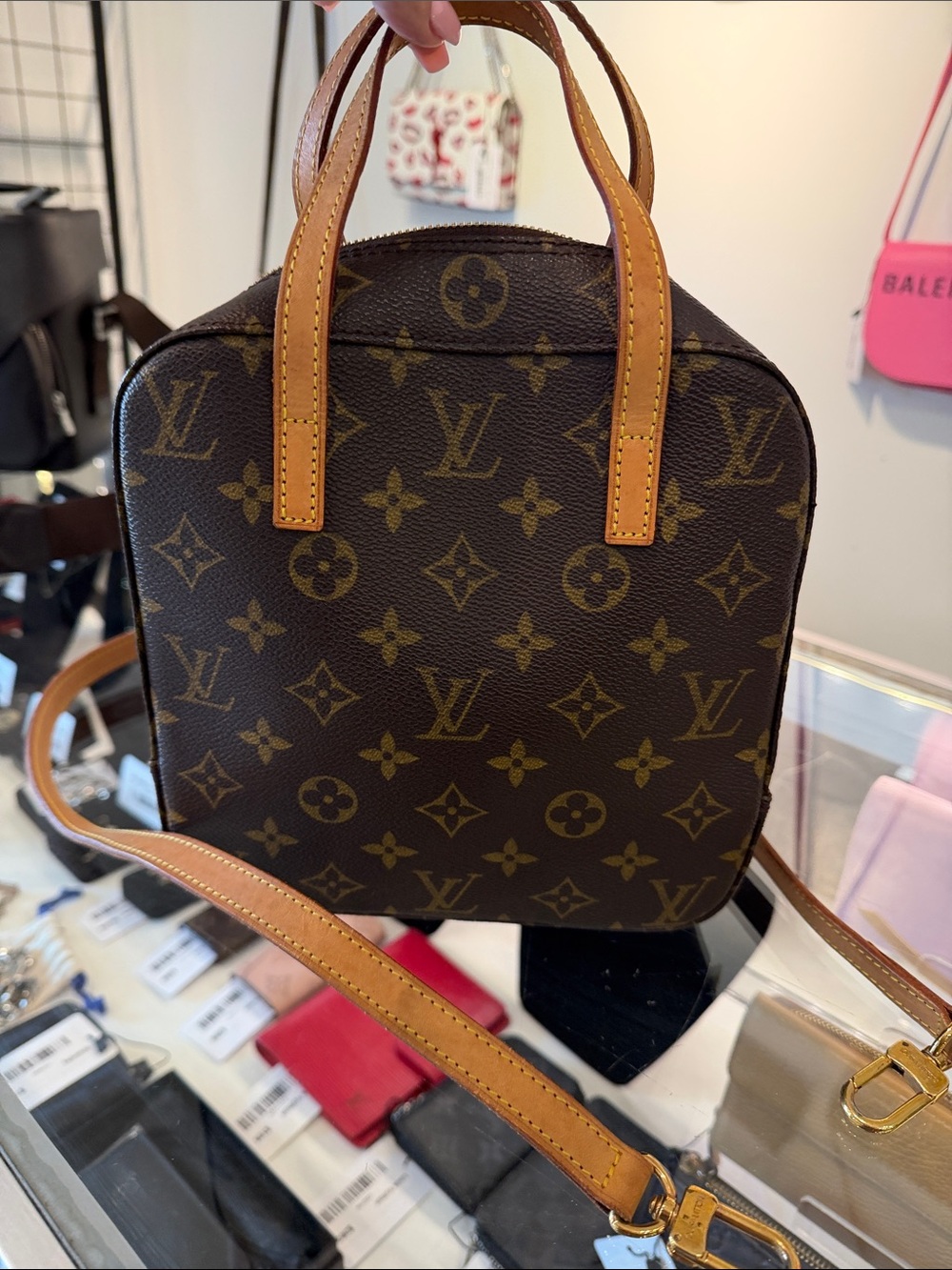 Louis Vuitton Brown Monogram and Vachetta Spontini